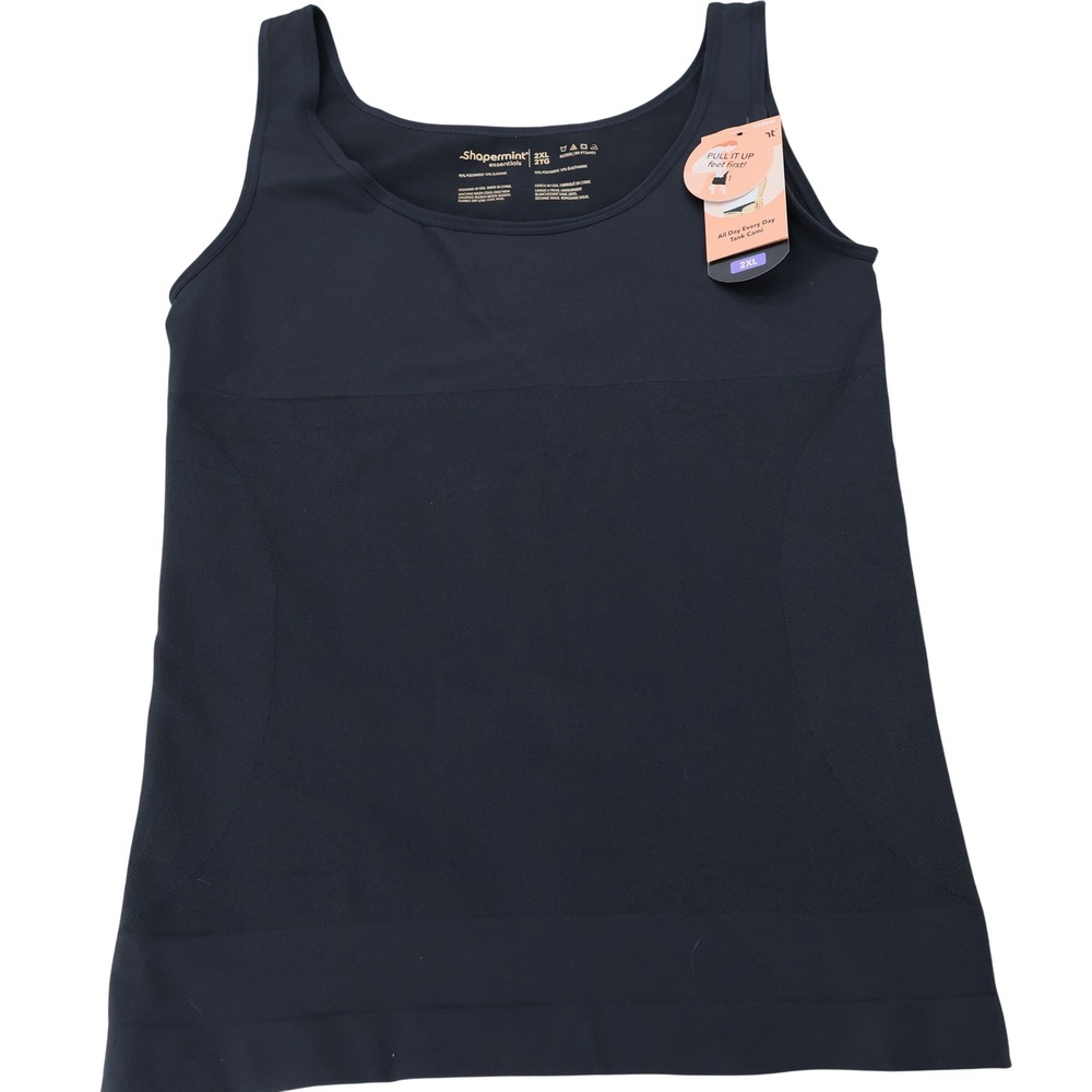 Shapermint Essentials All Day Every Day Tank Cami Black 2XL Shapewear 62008